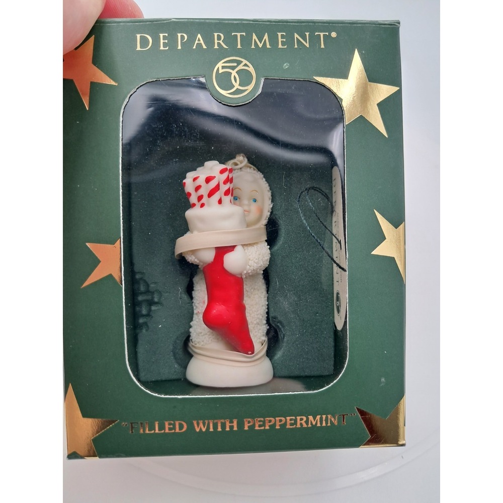 Retired Snowbabies Ornament- Filled With Peppermint